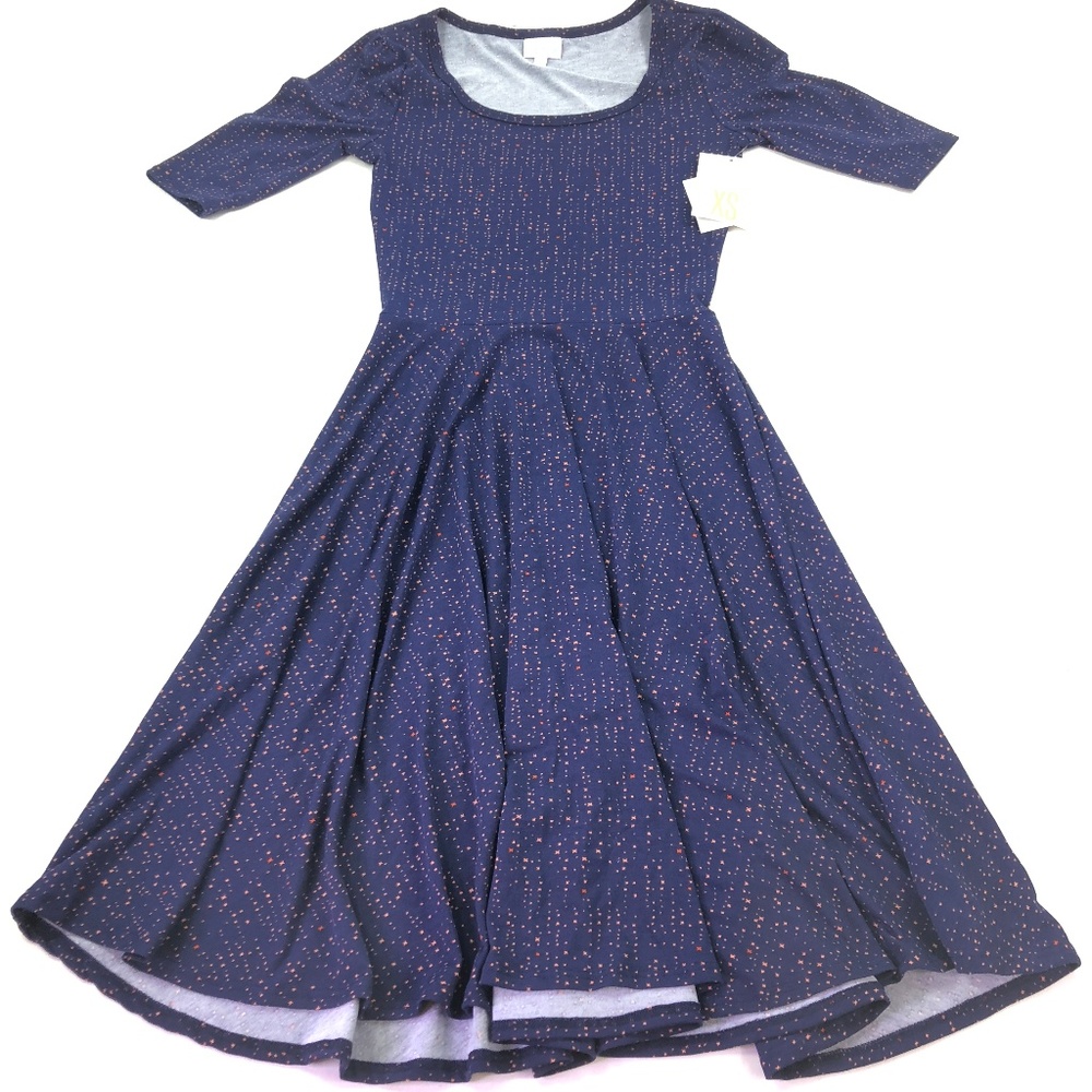 LulaRoe Women “Nicole” Sz XS Fit Flare Dress R026